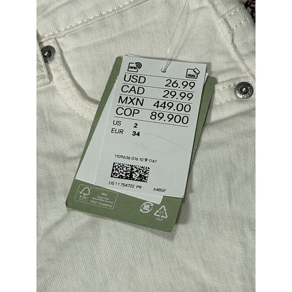NWT Divided H&M Women's White High Waist Flared Leg and Bootcut Jeans Size 2 - Picture 5 of 8
